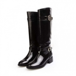 Tory Burch Calista Leather Riding Boot Black