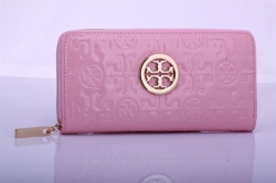 Tory Burch Embossed Lux Patent Leather Continental Wallet Pink