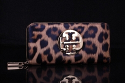 Tory Burch Leopard Cabretta Zip Around Wallet
