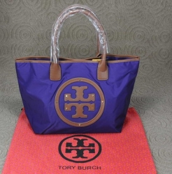 Fashion Tory Burch Nylon Stacked Tote Blue Bags