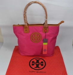 Cheap Tory Burch Rose Stacked Logo Tote Bags