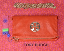 Fashion Trend Tory Burch Orange Metallic Mini Bag Clutch